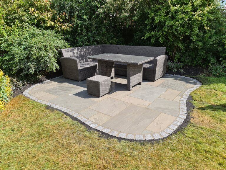 natural stone seating area
