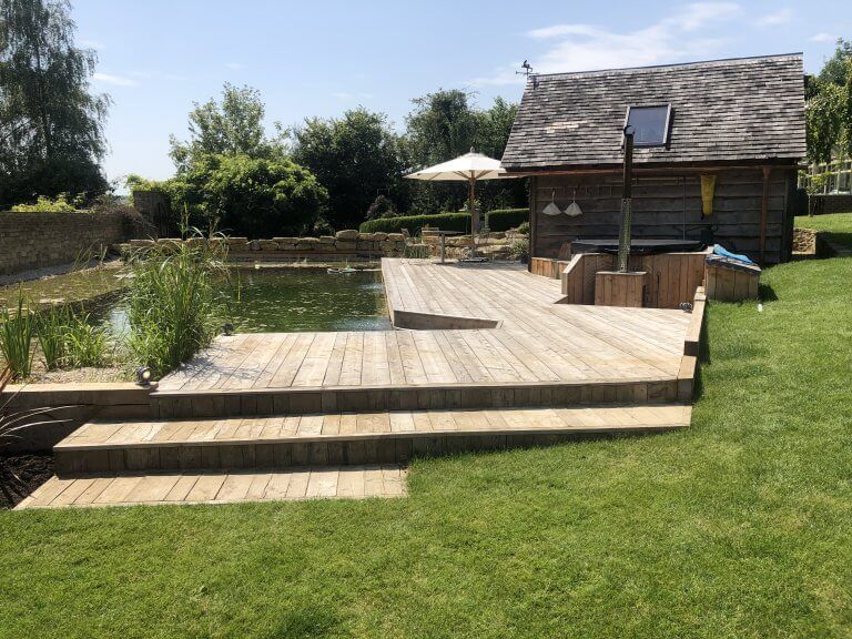 Decking over water feature
