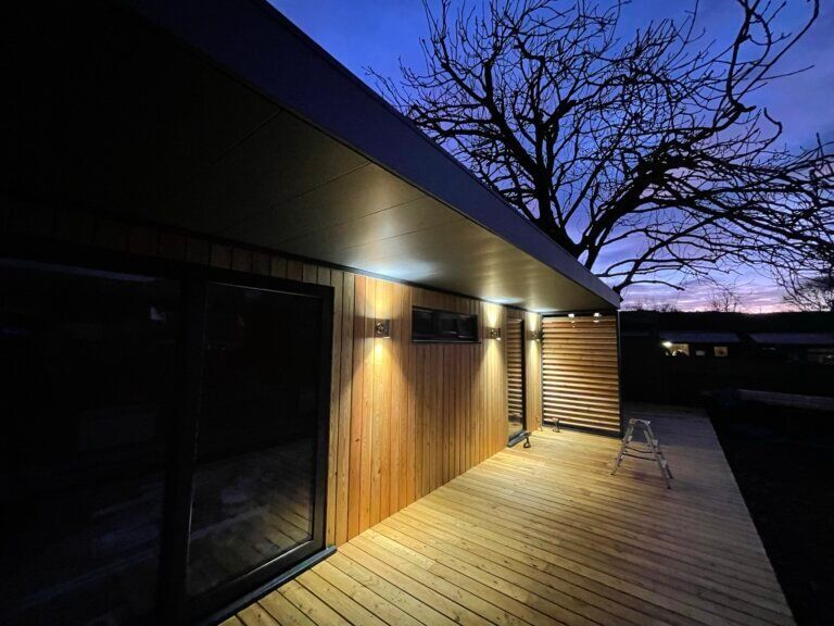 Premium garden room with outdoor lighting